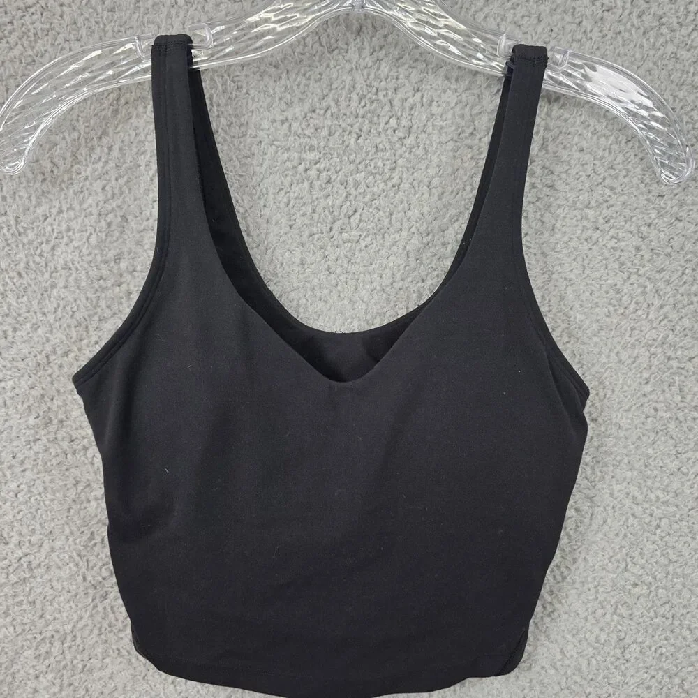 Women's Lululemon Align Tank Top Iron Blue Crop Padded ~ Size 6 W1BSWS